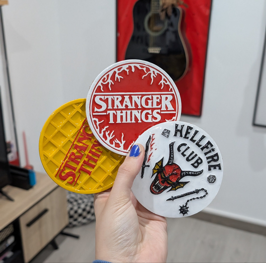 PRE-ORDER | Pack de 3 Posavasos Stranger Things Artesanales | Pintados a Mano